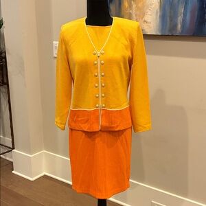 1996 Vintage St John Collection sweater dress and jacket